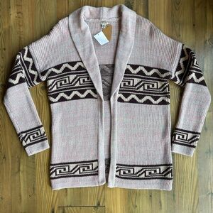 Ecote Patterned Collared Aztec Sweater NWT Sz S